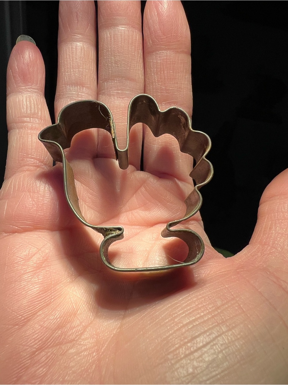 Antique Metal Cookie Cutter - Chick Chicken or Bird Shaped Cookie Cutter